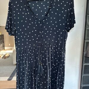 Kivari Black Dress with Cream Accents